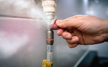 Fazemos inspeção de vazamento em conexões de gás