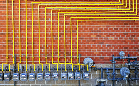 Trajeto de tubulações gás residencial